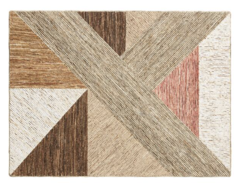 Mixed media geometric wall art made of natural fibers