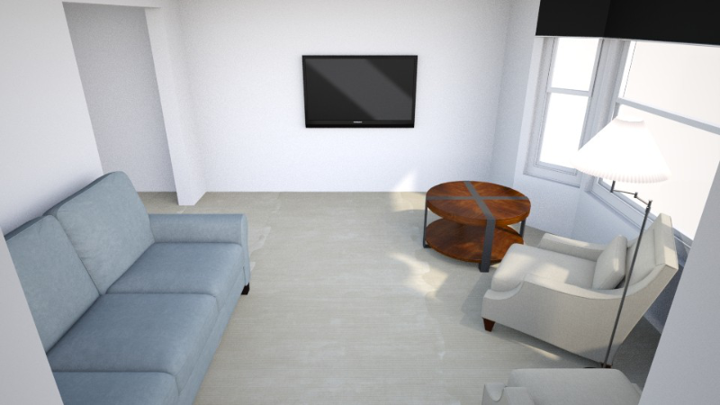 RoomStyler image of living room with TV on the wall