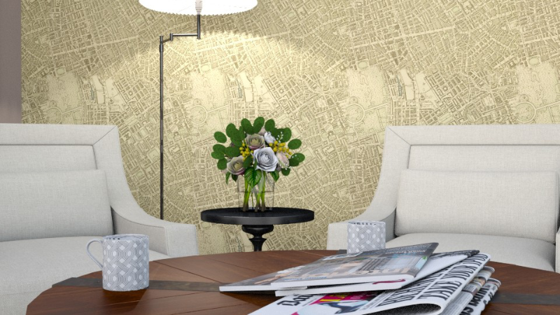 RoomStyler image of wallpaper with map theme