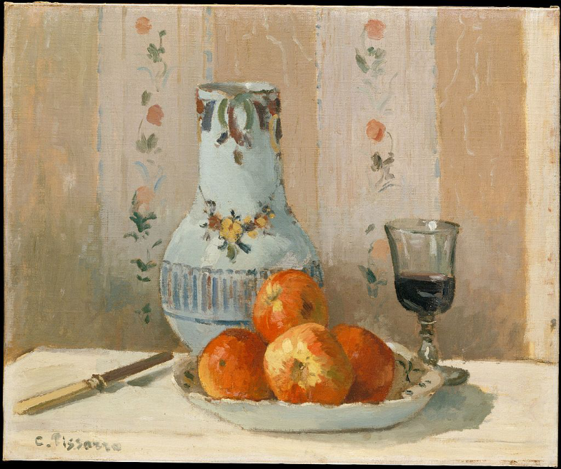 Still Life with Apples and Pitcher by Camille Pissarro